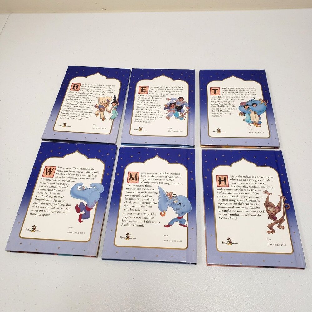 Disney Aladdin Six New Adventures 6 Book Set 1993 Hardcover Collection - Picture 3 of 8